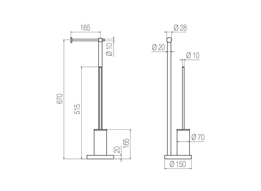 Free-standing wc set