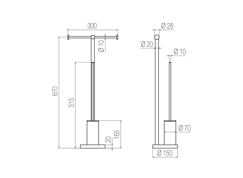 Free-standing wc set