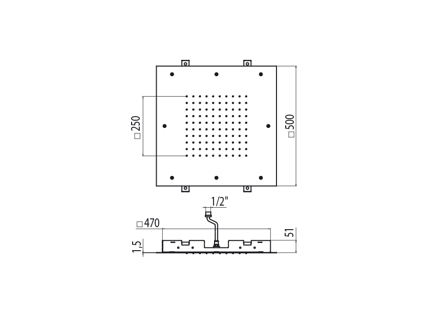 Squared ceiling plates