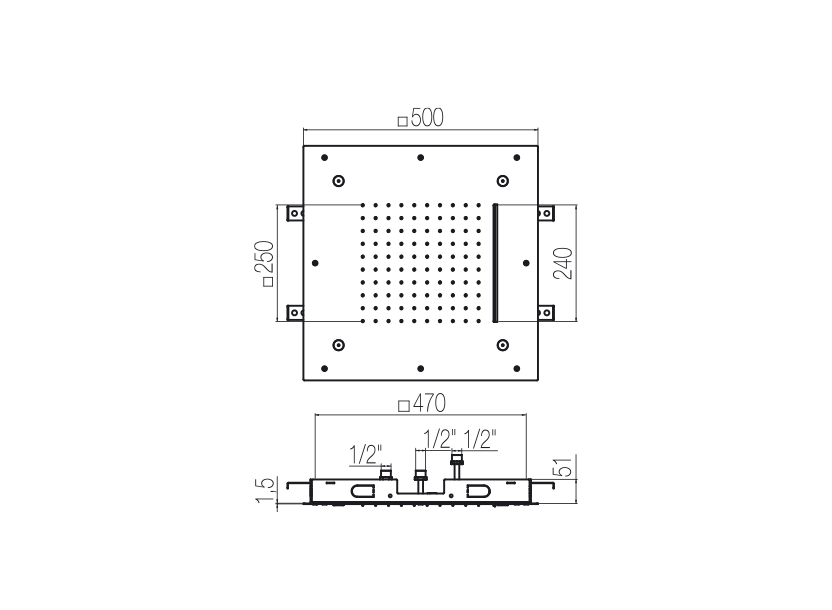 Squared ceiling plates