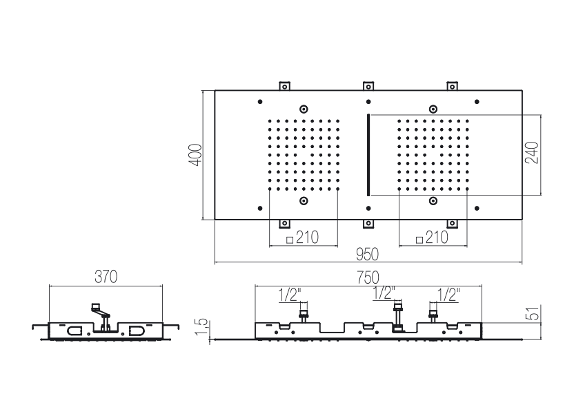 Rectangular ceiling plates