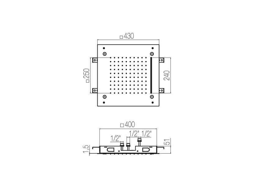 Squared ceiling plates