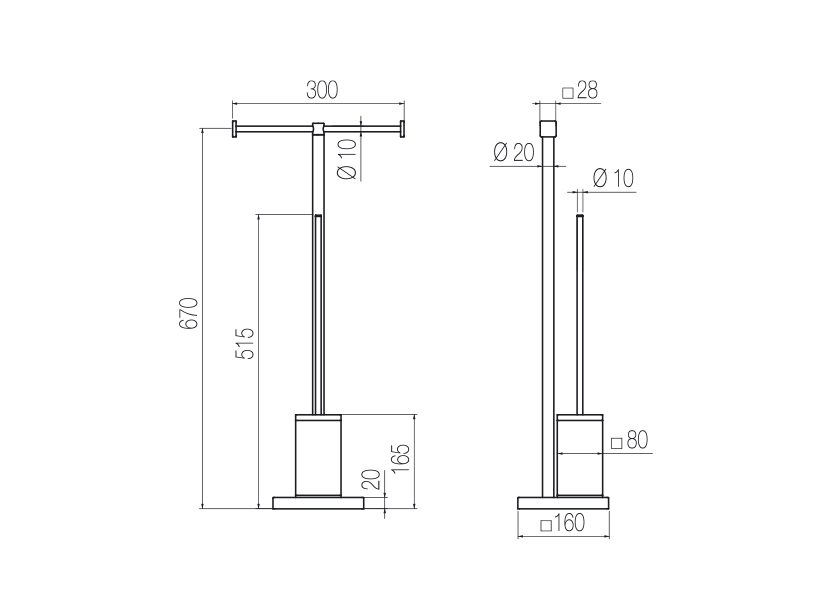 Free-standing wc set