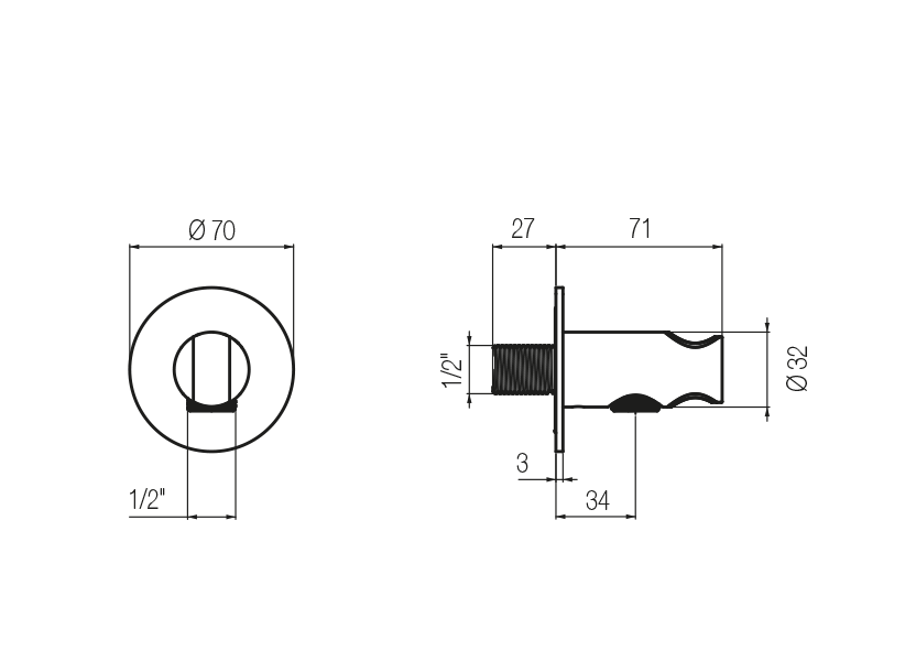 Water connection with holder