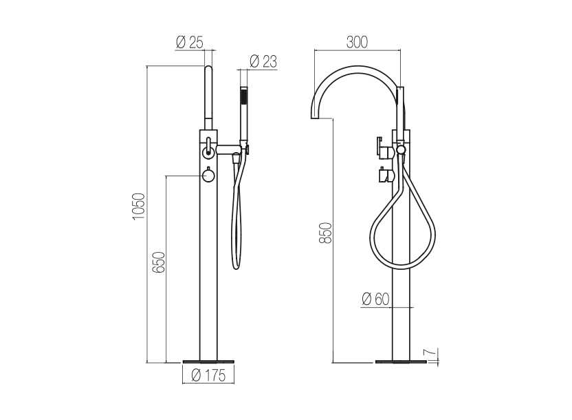  Free-standing bath mixer