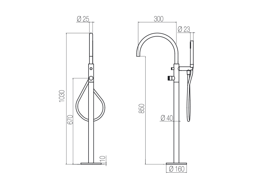  Free-standing bath mixer