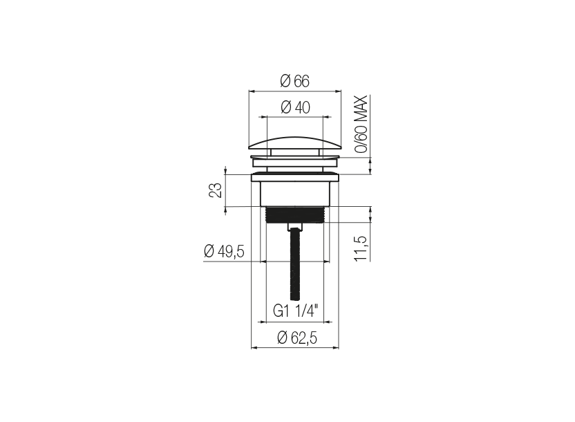 Universal click-clack drain