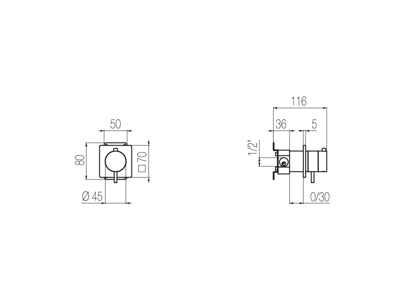  Wall-mounted thermostatic mixer