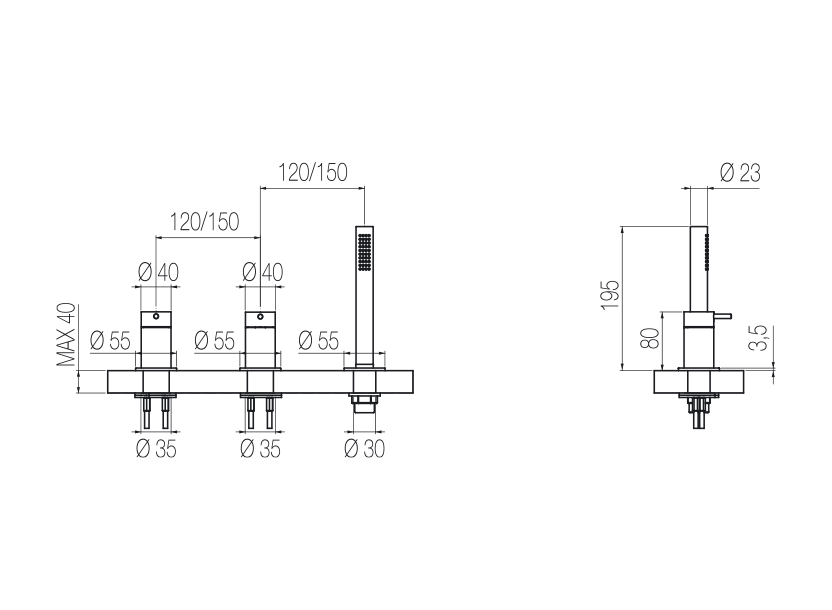  3-hole bath group