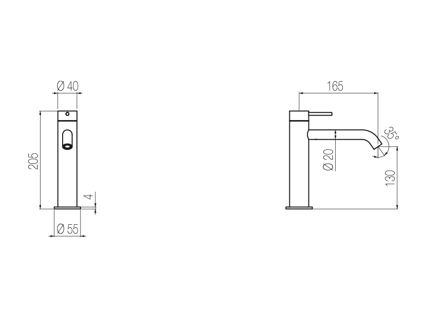 Medium basin mixer