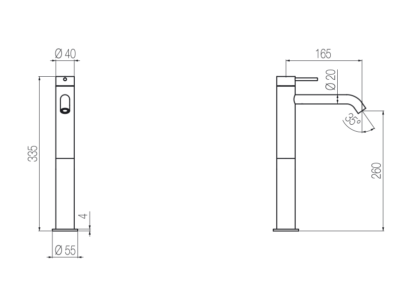 High basin mixer