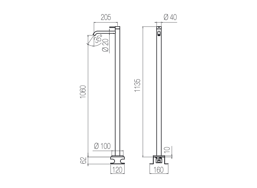 Floor-standing basin mixer