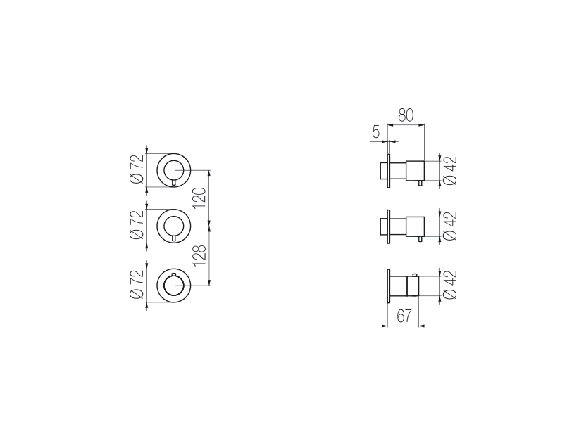  Thermostatic mixer with 2 manifolds