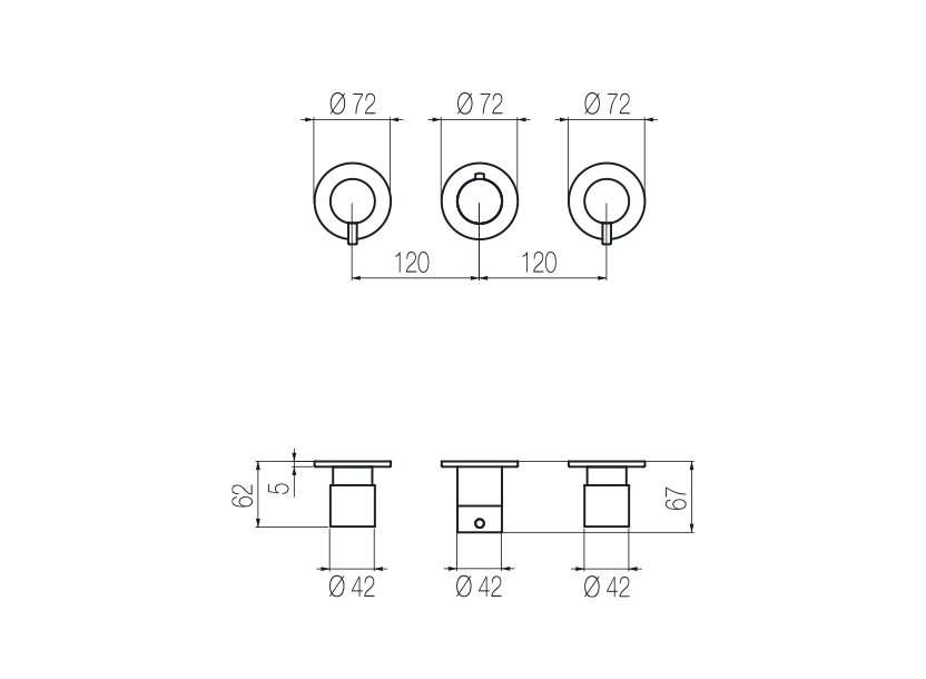 Thermostat-Duschset mit 2 Absperrventilen