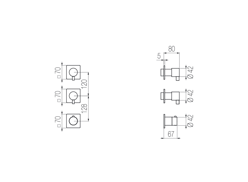 Thermostatic mixer with 2 manifolds