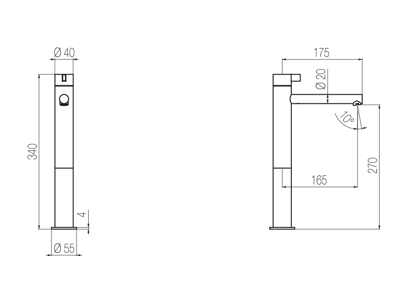 High basin mixer