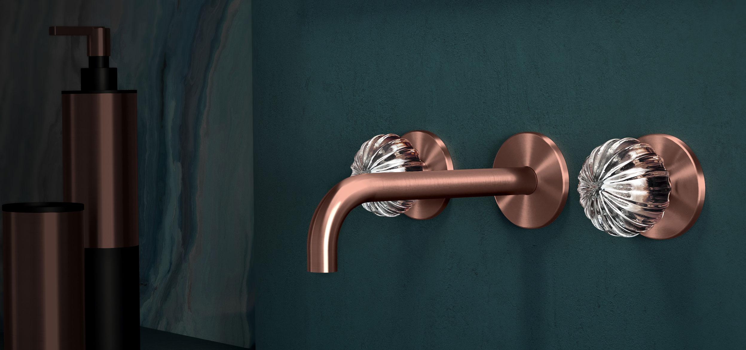 Taps with Murano glass handles