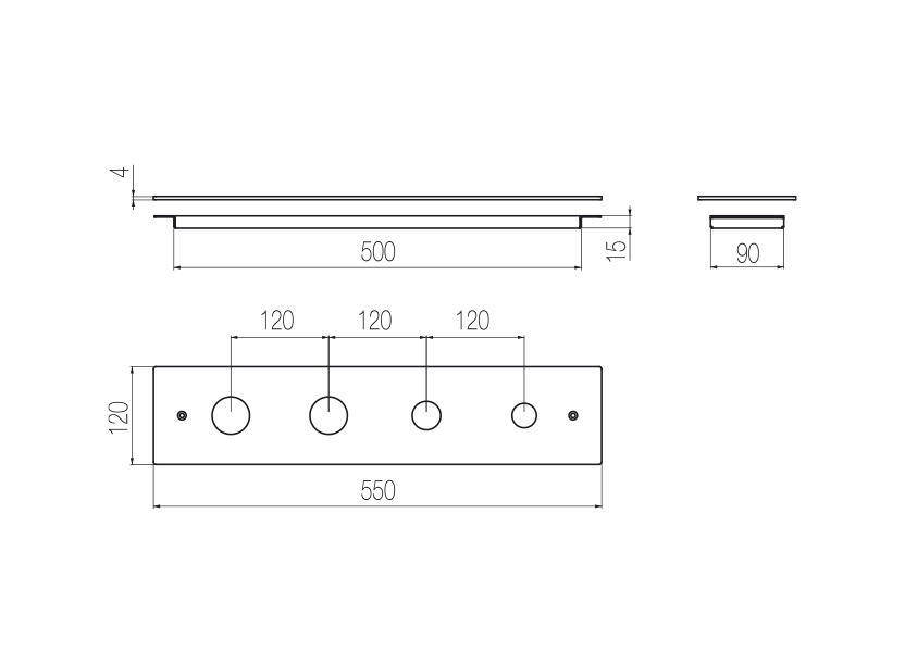 4-hole plate for bath group