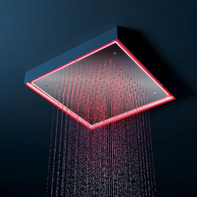 Ceiling shower plates with chromotherapy