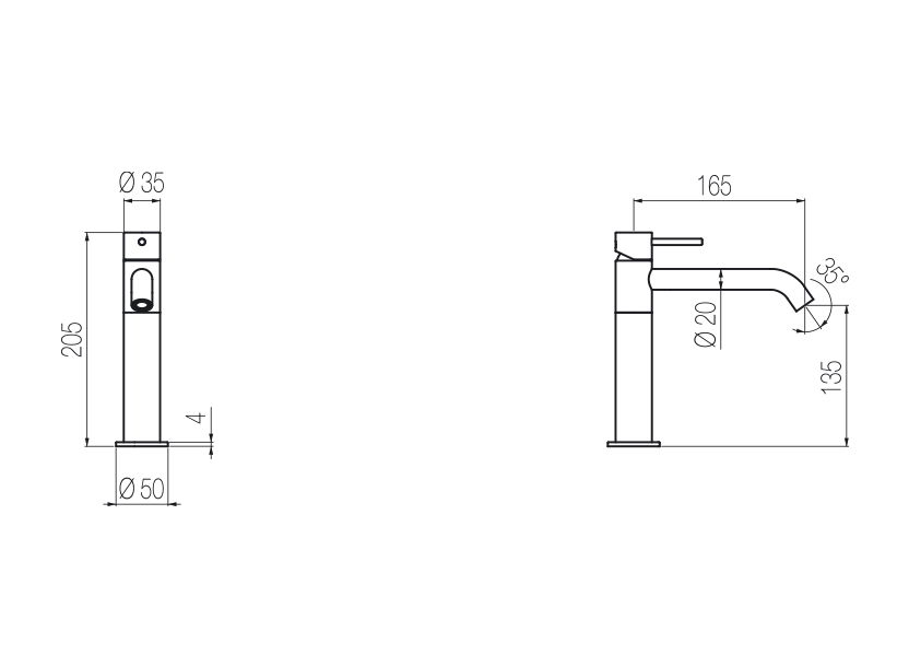 Medium basin mixer