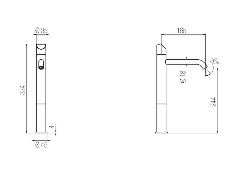 Lavabo rialzato