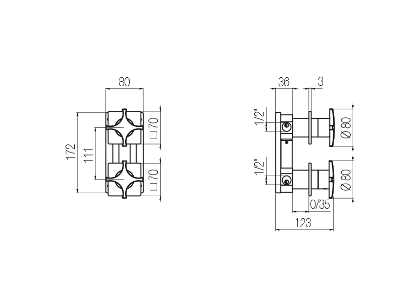 Shower mixer with integrated 2-way diverter