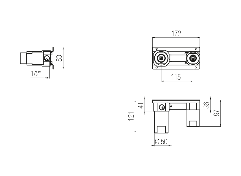 Shower mixer built-in part