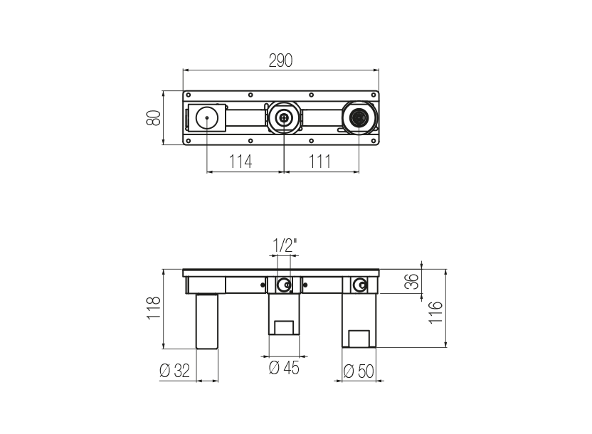 Shower/bath mixer built-in part