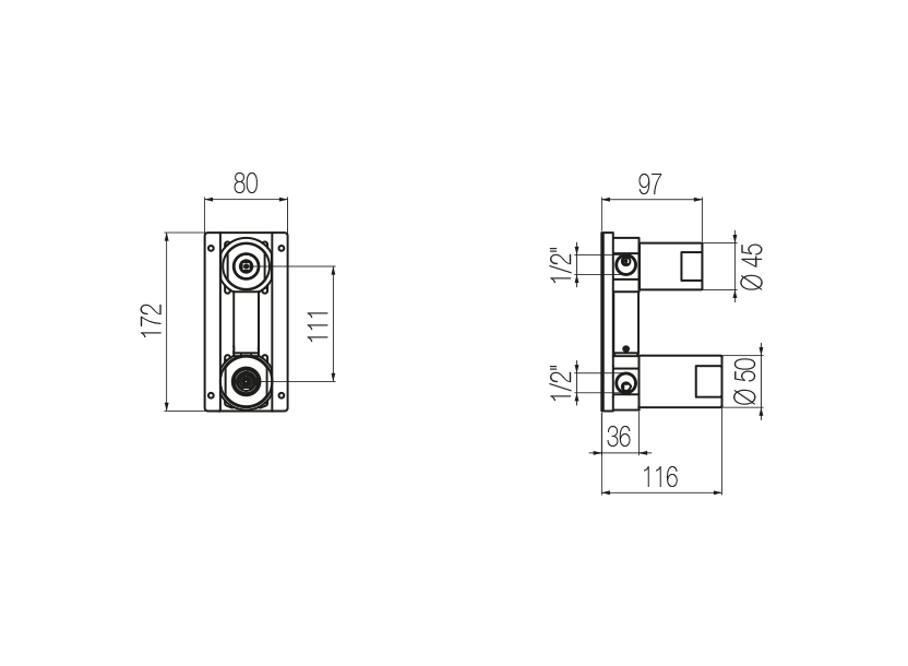 Shower mixer built-in part