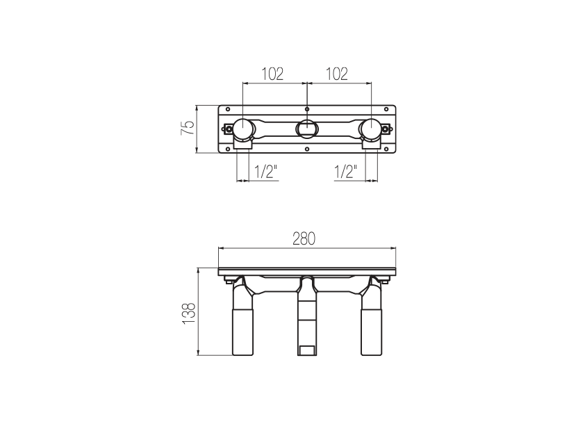 Basin mixer built-in part