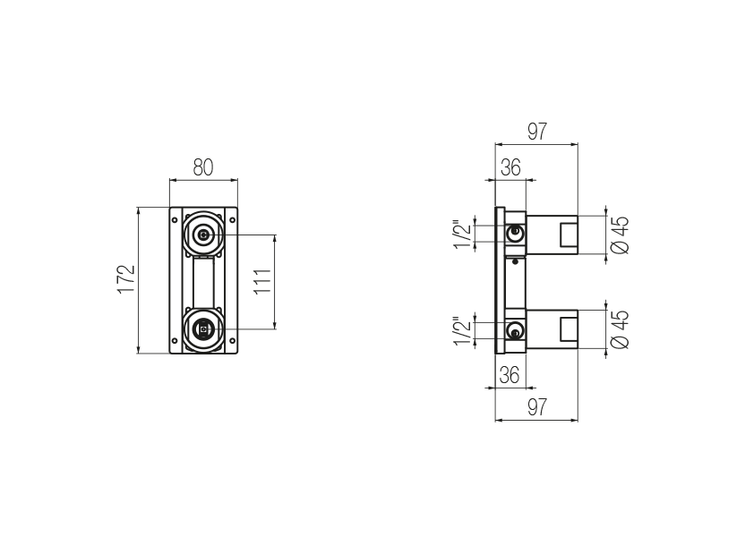 Shower mixer built-in part