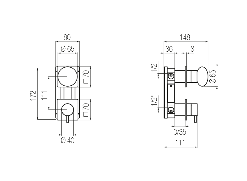 Shower mixer with integrated 2-way diverter
