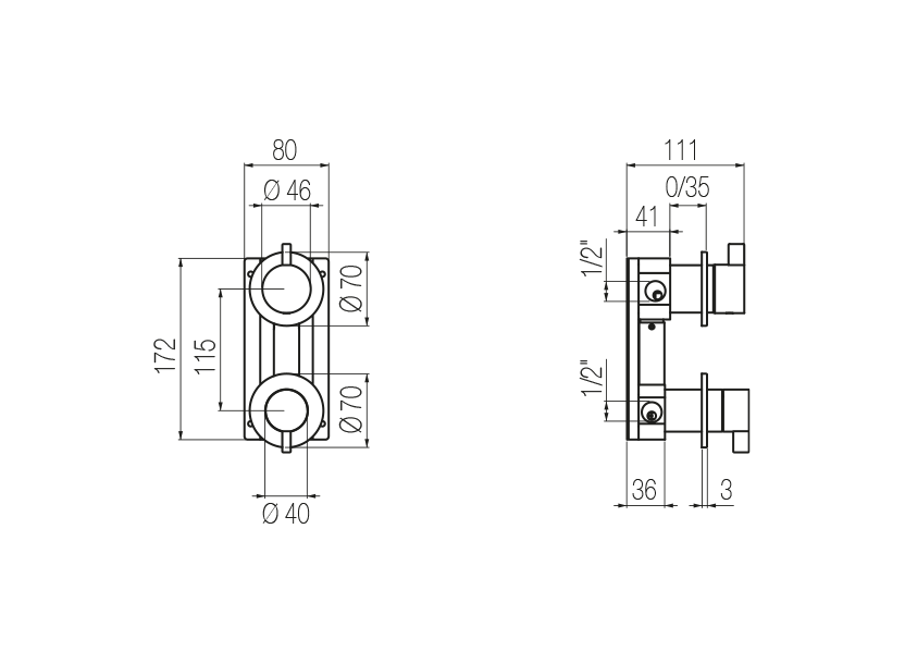 Shower mixer with integrated 3-way diverter