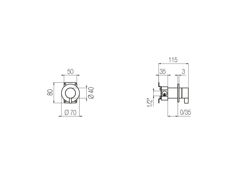 Wall-mounted mixer