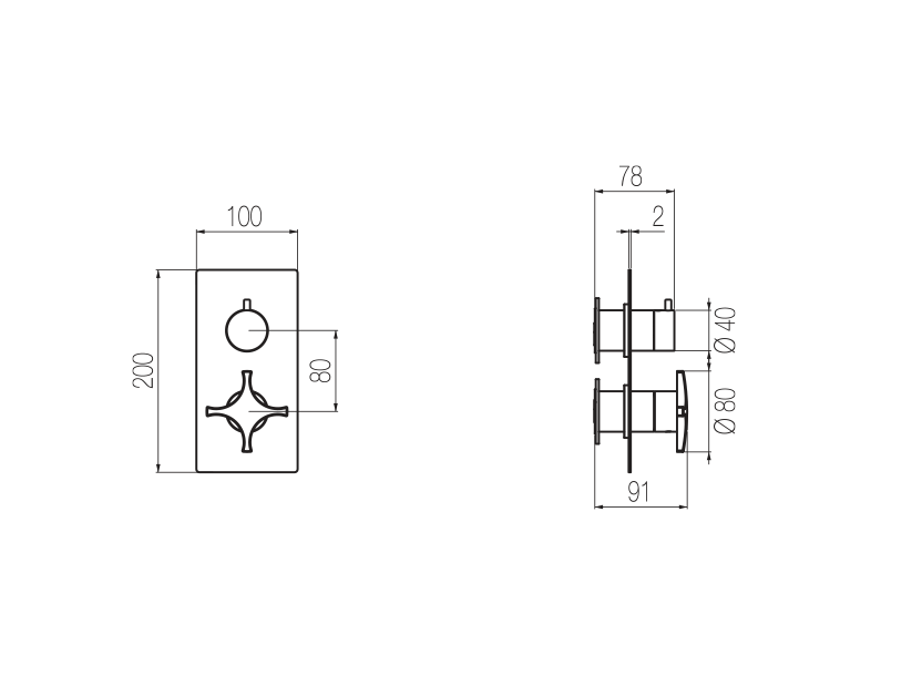 Shower mixer with integrated 2-way diverter