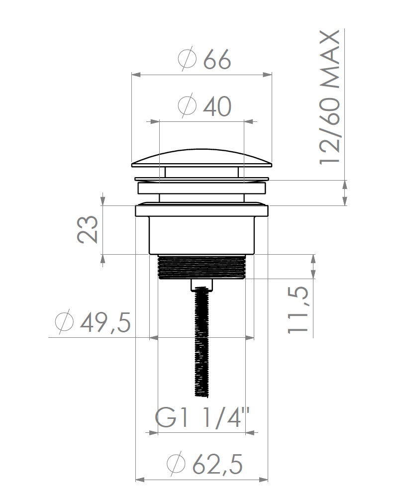 Universal click-clack drain