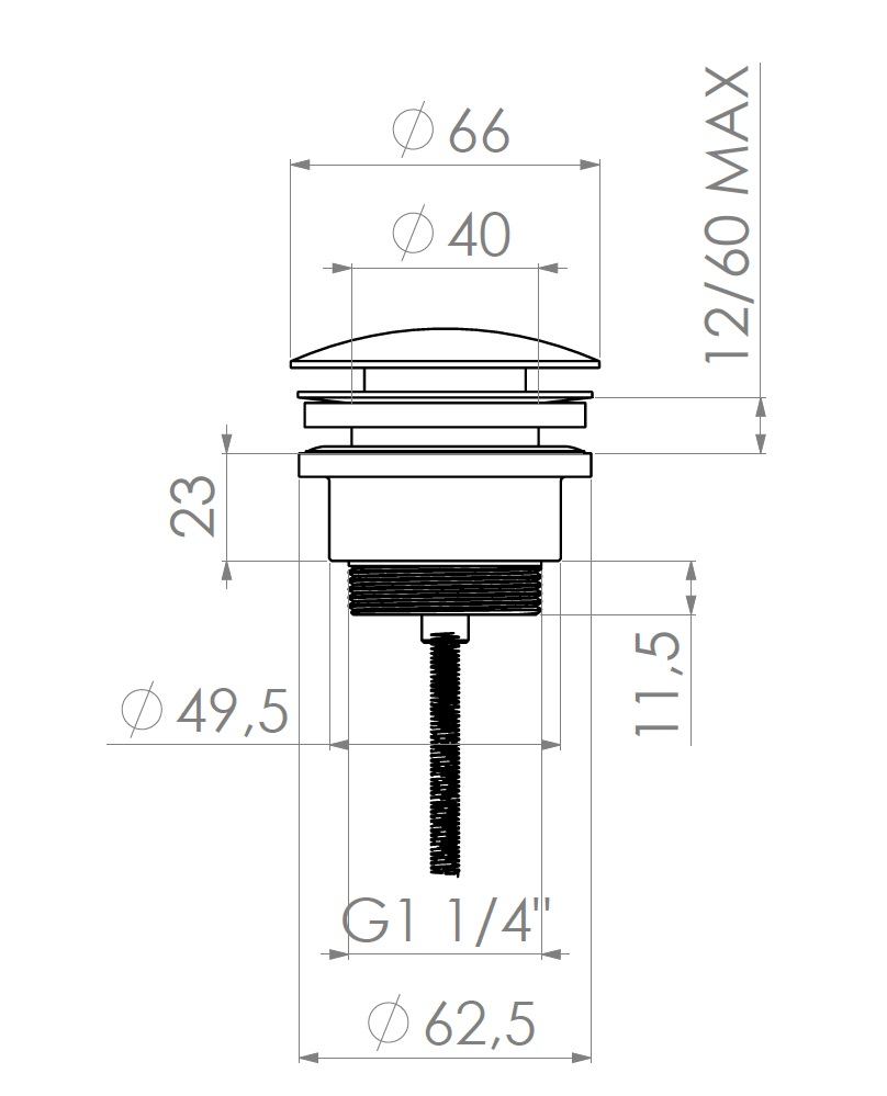 Piletta click-clack universale